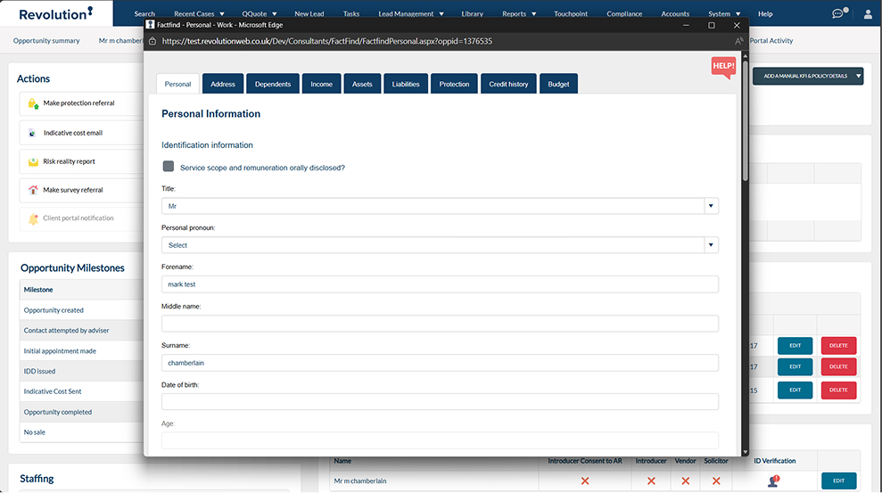 Legacy Personal Layout