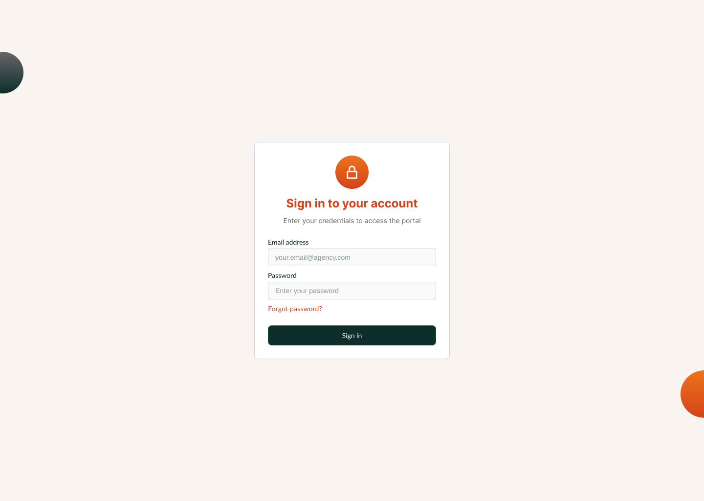 New desktop — sign in