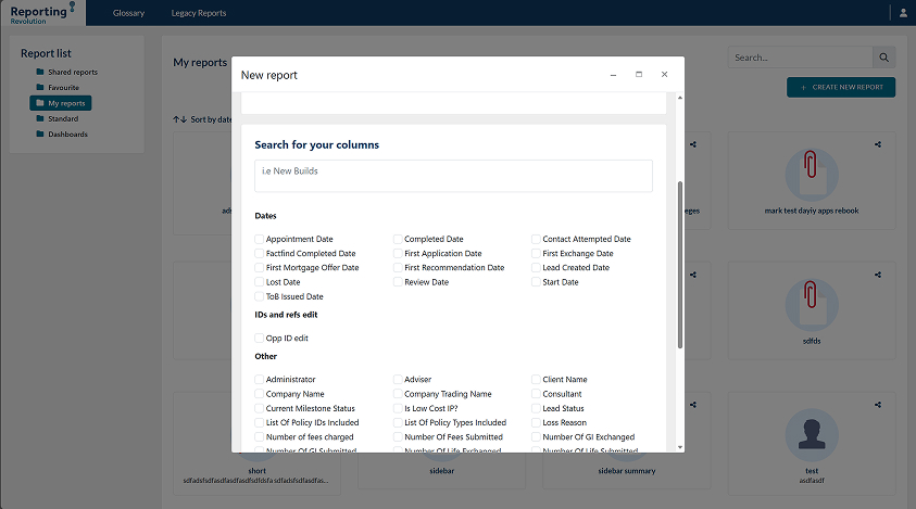 Guided Wizard Column Selection