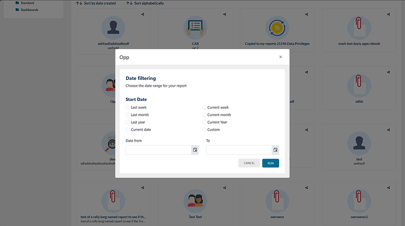 Runtime Date Filtering